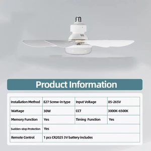 30W E27 LED ceiling fan with darkening remote control, suitable for living room, study, household use 12 Main Sales Ceiling Fan Remote Control - №9