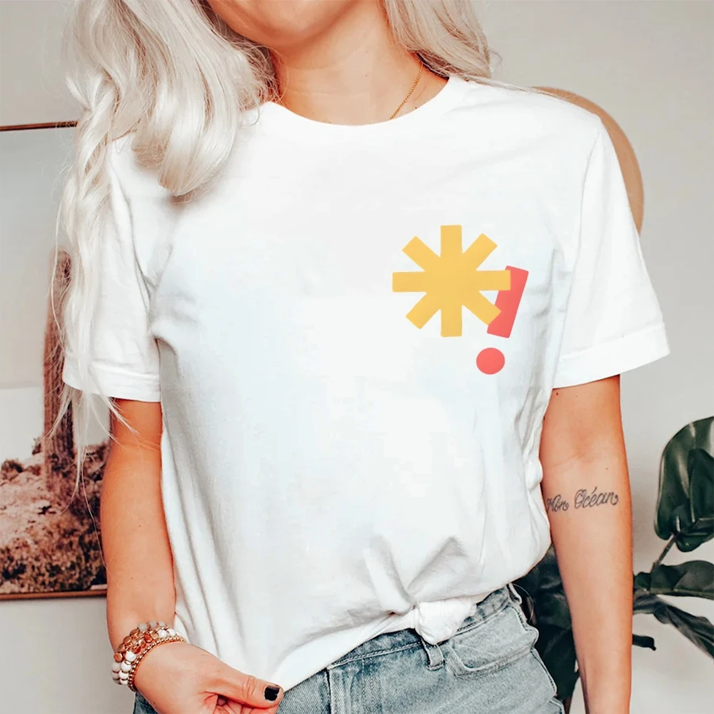 Camiseta gráfica estrela exclaim camiseta premium algodão de alta qualidade oversize colorido camiseta símbolo impressão minimalista estilo y2k