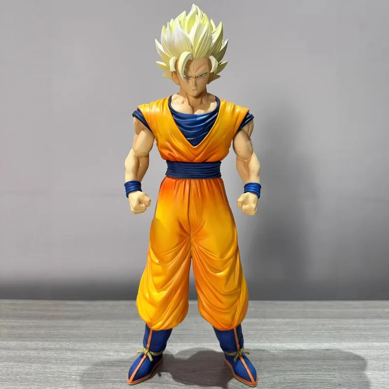 Dragon Ball Super Saiyan 2 Goku Folded Arms Action Figure PVC GK Statue Desktop Decor Ornament For Anime Collectors Gift