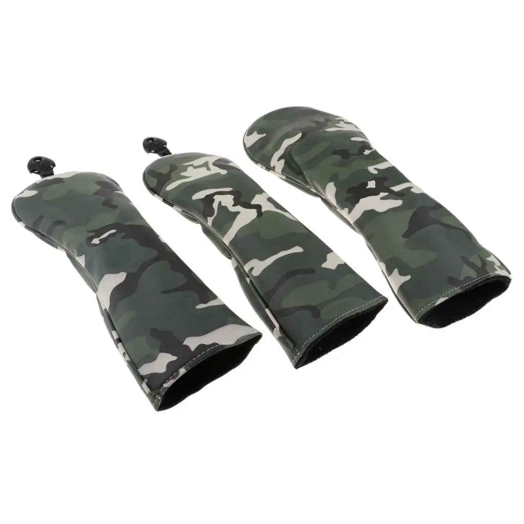 3Pcs / Set Sports Golf Club Headcover 460cc Driver Sleeve - Green, Assorted Size - Green Camo