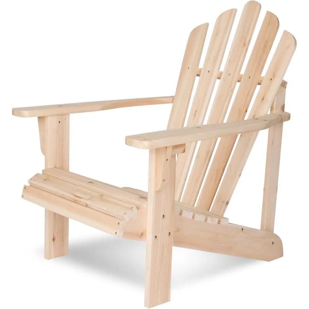 

Деревянное кресло Adirondack Westport, уличные стулья для патио, спинка и сиденье предварительно собранные, натуральное дерево