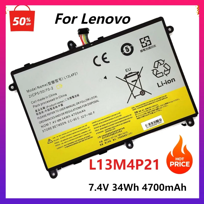 New L13M4P21 L13L4P21 Laptop Battery for Lenovo Ideapad Yoga 2 11 20332 2332 20428 Yoga2 7.4V 34WH 4700MAH