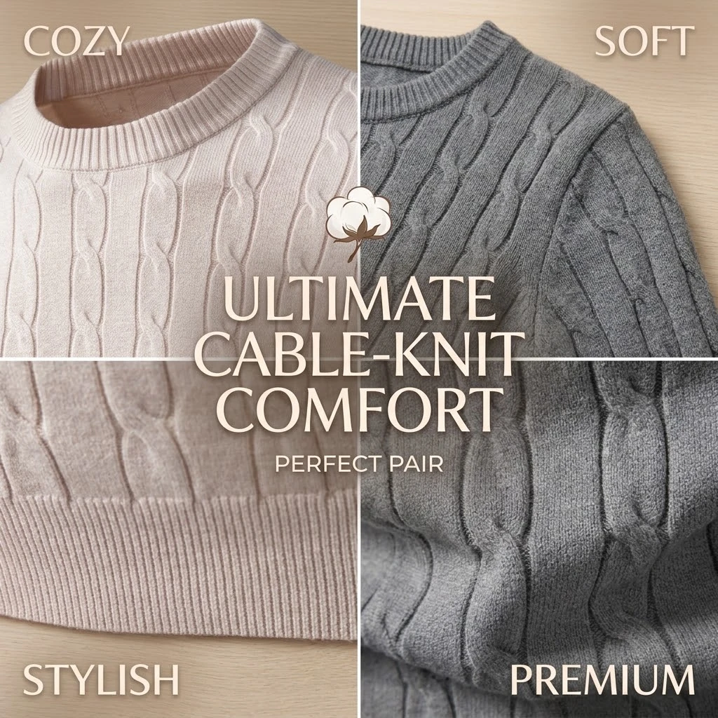 Neue Herbst-Pullover mit Zopfmuster, weiche Rundhals-Langarm-Strickpullover, warme Thermo-Pullover, Oberteile, Winterbekleidung, Mäntel – Detail 4
