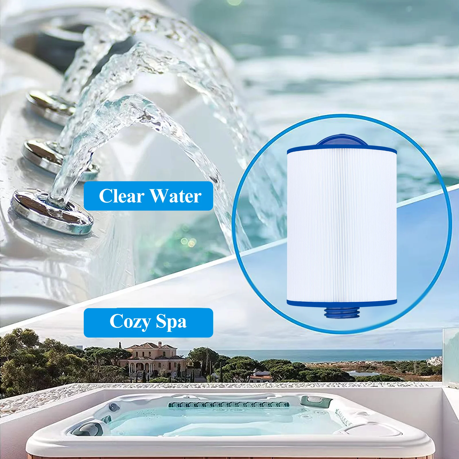 Imagem -06 - Filtro da Banheira de Hidromassagem do Filtro de Termas do Bloco para Unicel 6ch-940 Filbur Fc0359 Pleatco Pww50p3 Parafuso da Linha 45 Pés Quadrados. c