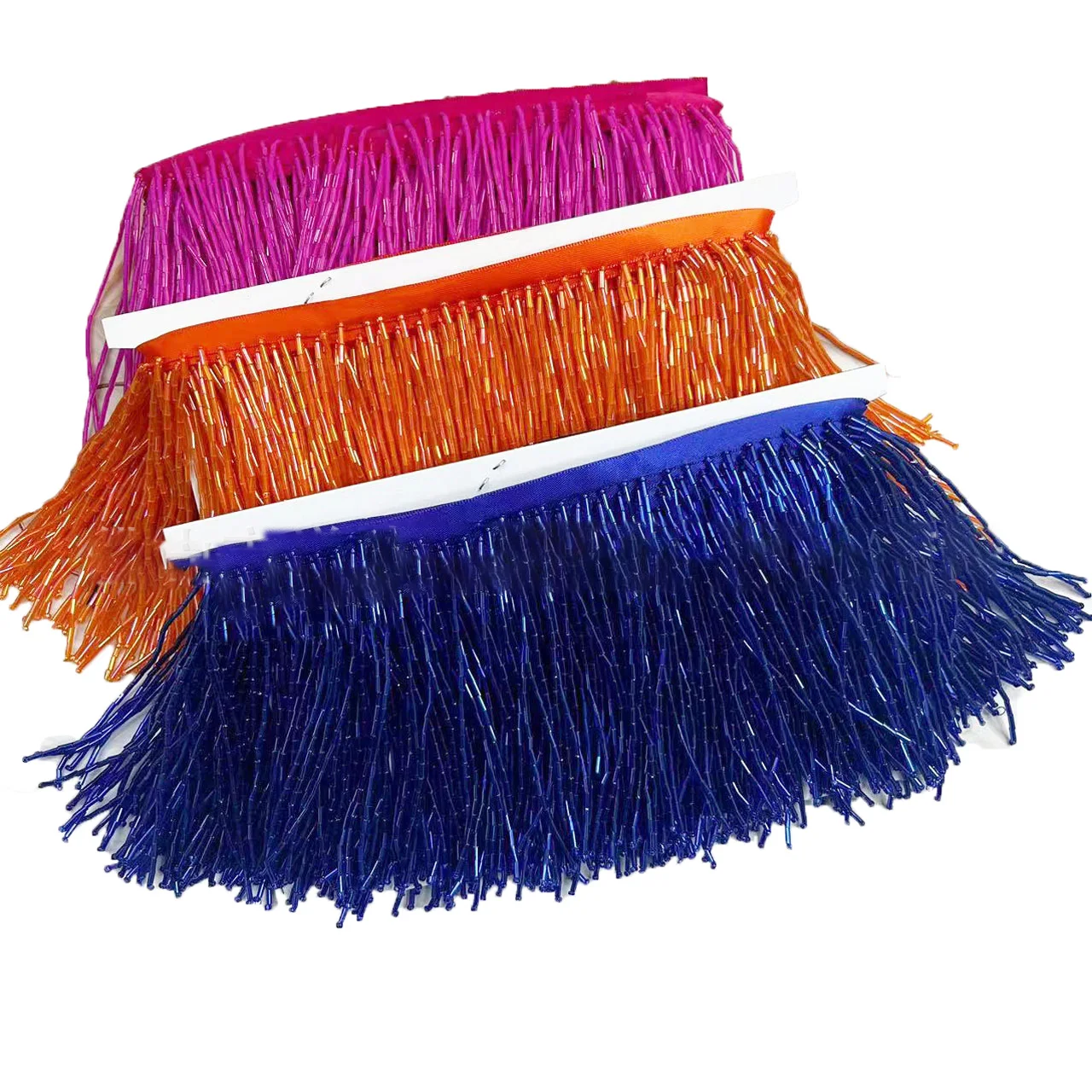 

ELYDAISY 5 Yards Royal Blue & Black 10cm Beaded Tassel Trim Crystal Glass Ribbon for Home Decor Handmade DIY Fringe Accessories