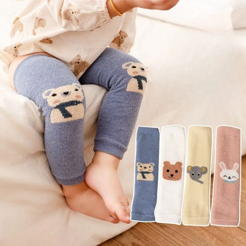 아기 무압박 레그 워머 양말 롱 튜브 플리스 안감 두꺼운 워머 0-3세 유아 겨울 무릎 보호