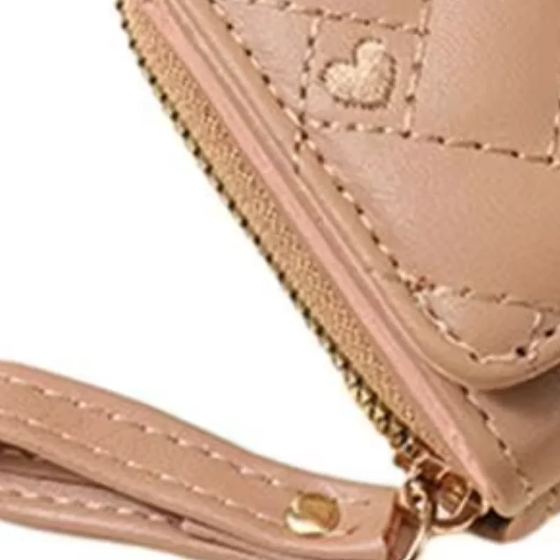 Women Stylish Card Holder Wallet Embroidered Cash Wallet Mini Card Holder Wallet with Zippered Coin Pocket for Dating Shopping