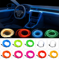 Car interior LED lights with flexible neon lights with USB Cigarette drive 1M/3M/5M hot style Ambient led lights LED Ice Blue