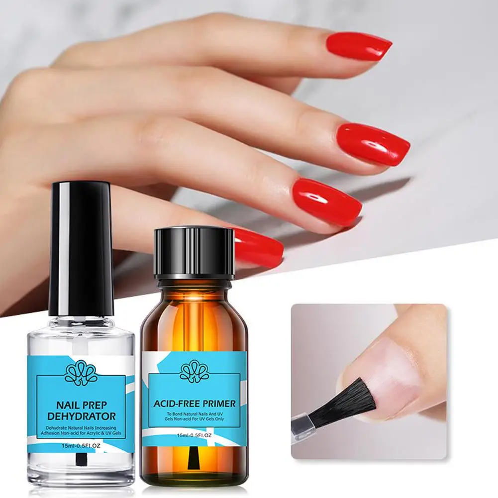

15ml Nail Primer Nail Prep Dehydrate Base Top Coat Art Polish No Nail Lamp UV Gel Of LED Manicure Varnish Need Nail C3S0