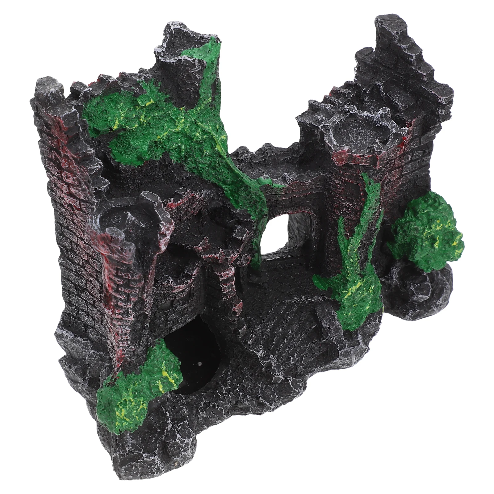 

Resin Castle Aquarium Decor Artificial Rock Cave Fish Tank Mountain Decorations Durable Colors Multifunctional Hideout Suitable