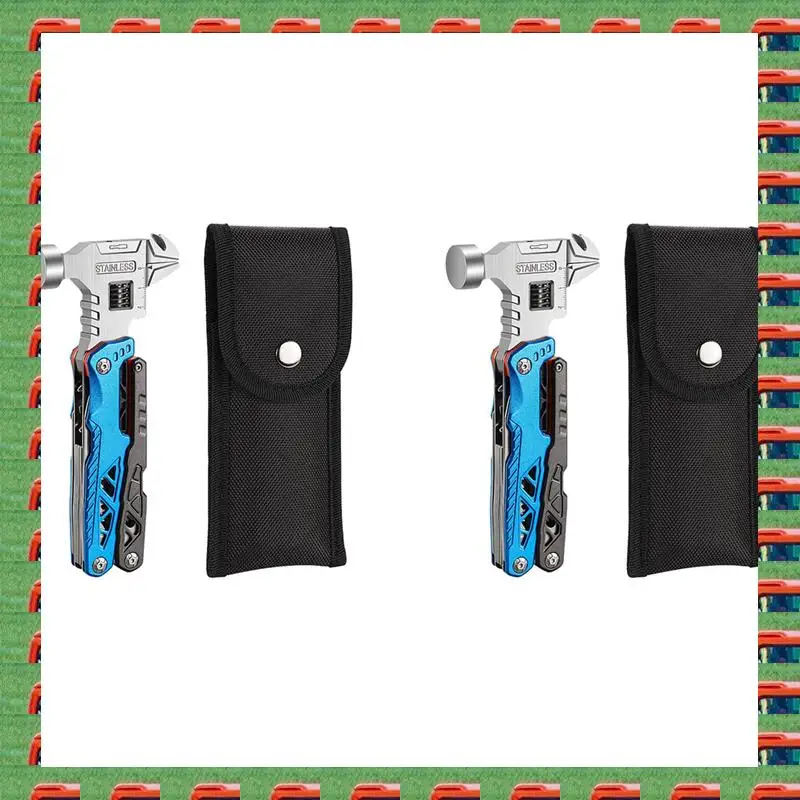 ABMO 2X Martello multifunzionale a testa tonda Martello pieghevole per chiodi Pinza Martello combinato montato su veicolo di emergenza