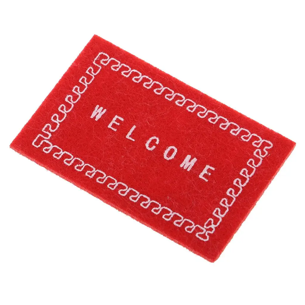 Miniature Welcome Mat Front Door Mat Floor Mat for 1/12 Dollhouse Accessories