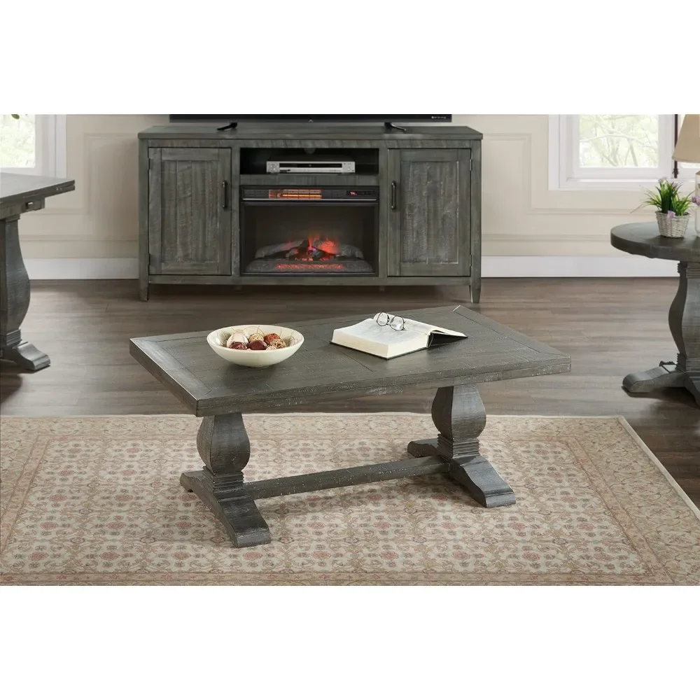 Coffee table, suitable for home sofa central table, gray, living room wooden coffee table