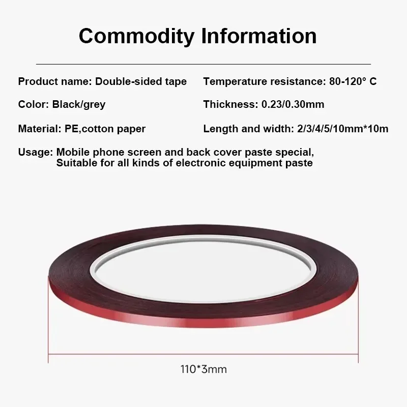 10M Mobile Phone Repair Double Side Tape For Cellphone Touch Screen LCD Pannel 3mm Self Adhesive Foam Sticker Fix image 4