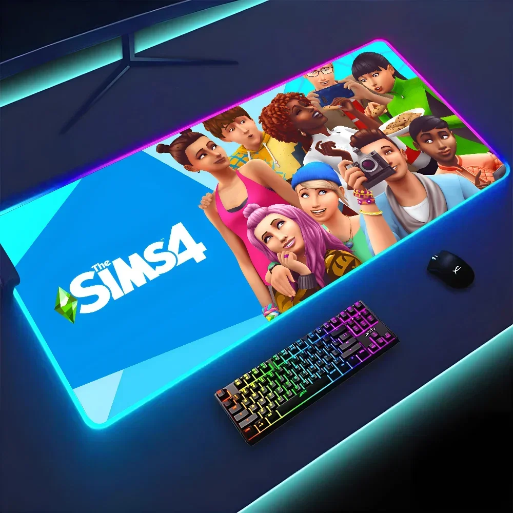 1 قطعة T-The Sims 4 Game XXL RGB وسادات ماوس الألعاب ملحقات الألعاب LED كبيرة