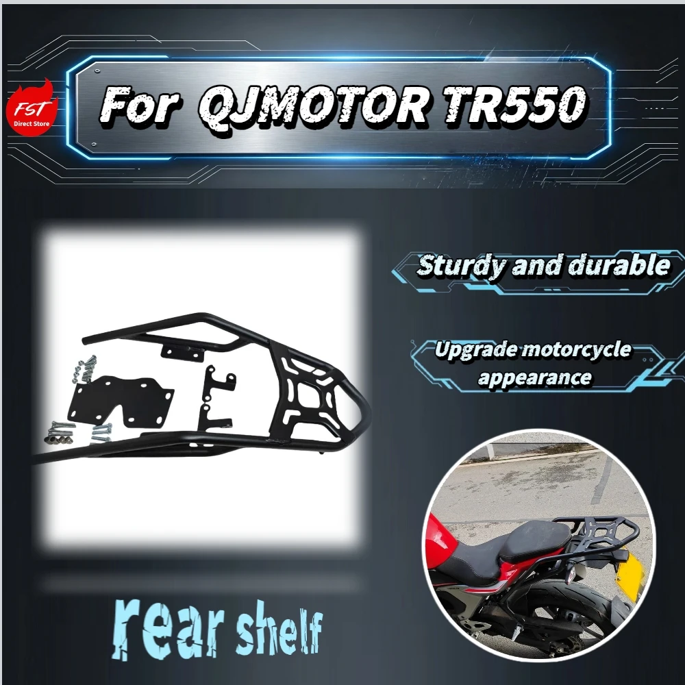 Soporte para Baúl Trasero para QJMOTOR TR550 (QJ500-7B), Acero al Carbono de Alta Resistencia, Reforzado, Impermeable, Accesorios para Moto