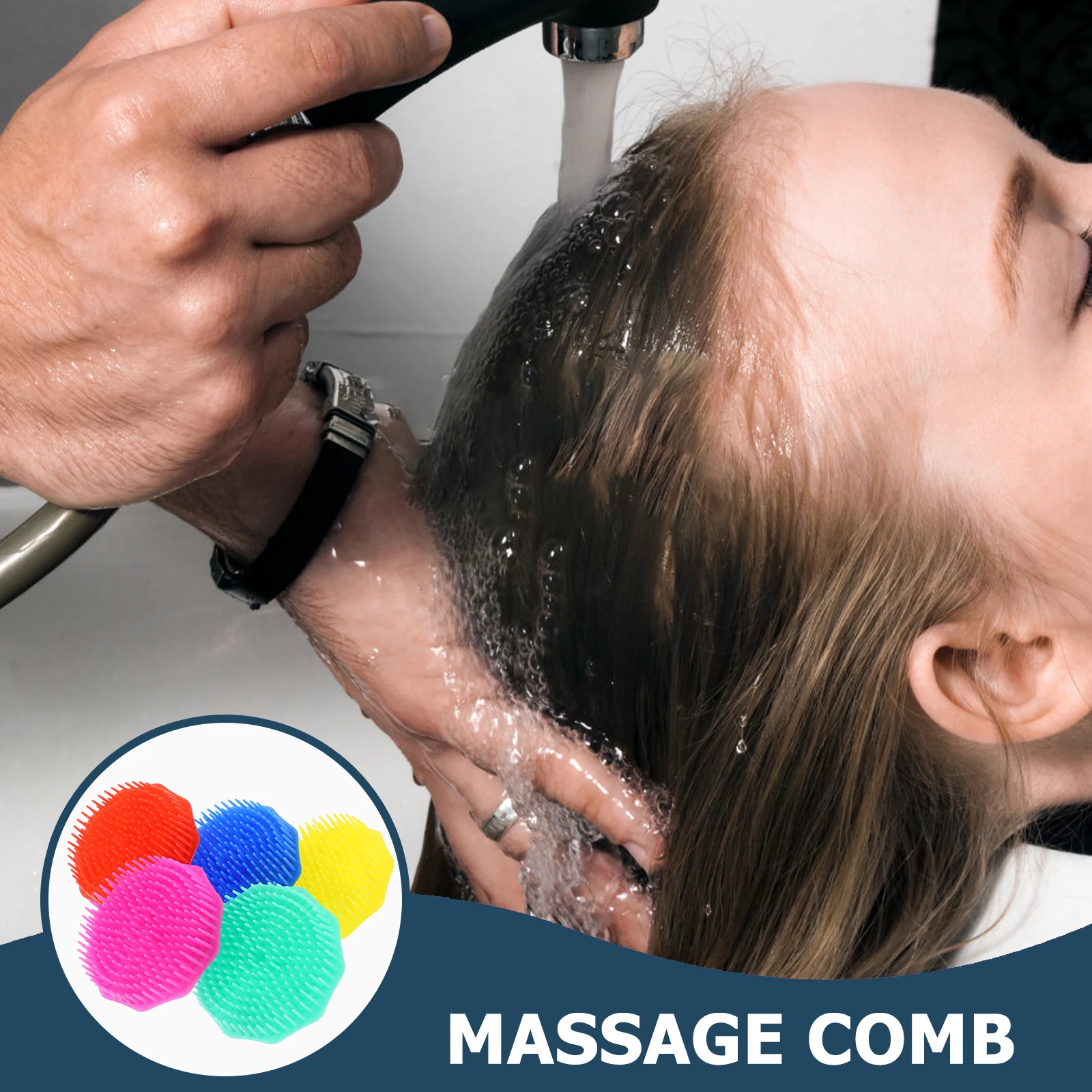 

5Pcs Hair Cleaning Brush Portable Scalp Massage Comb Plastic Shampoo Brush Detangling Hair Growth Massager for Home Salon Use