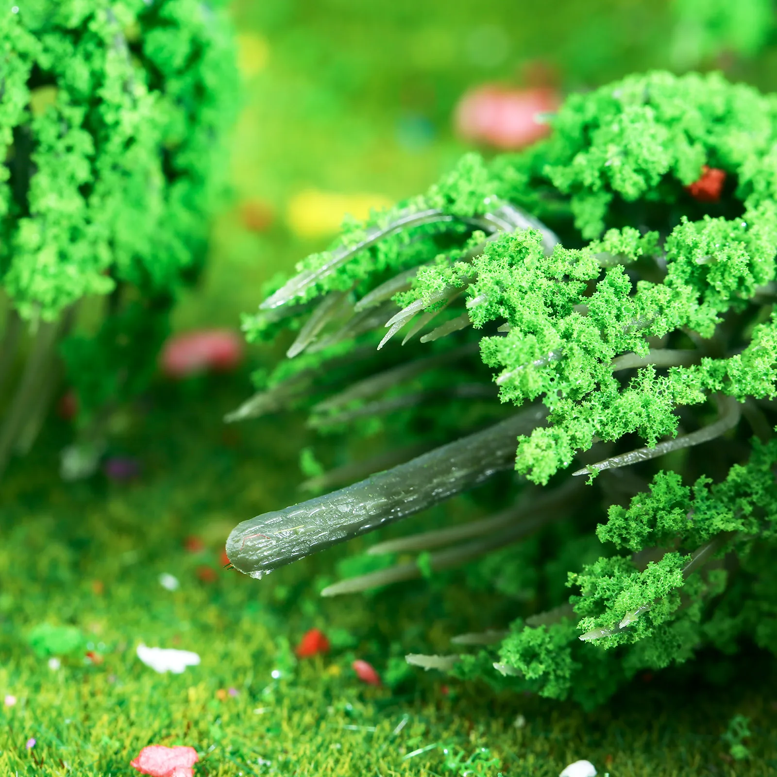 20 قطعة 5 سنتيمتر نموذج الصفصاف شجرة مصغرة مشهد أخضر المشهد نموذج يبكي شجرة الصفصاف لتخطيط المناظر الطبيعية القطار