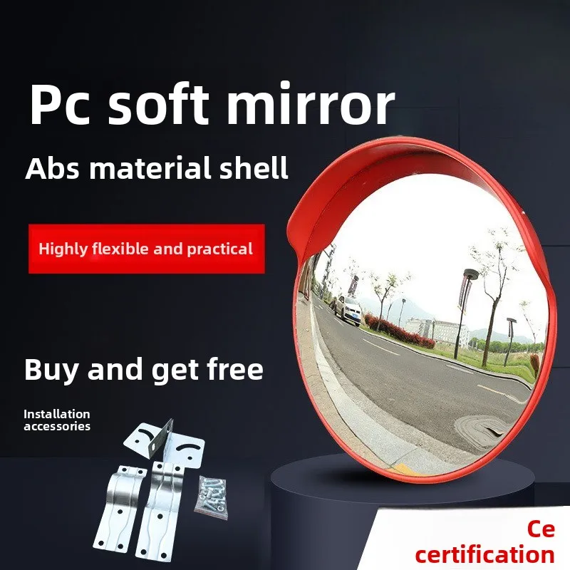 Round Wide‑Angle Convex Traffic Mirror Outdoor Road Intersection Reflective Safety Lens for Corner Turning Blind‑Spot View