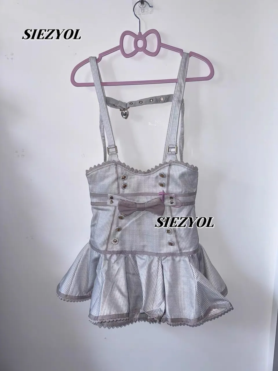 2026 Summer New Liz Lolita Print High-waisted Suspender Mermaid Mini Skirt Kawaii Sweet Girl's Bow Slim-fit Short Strap Skirts