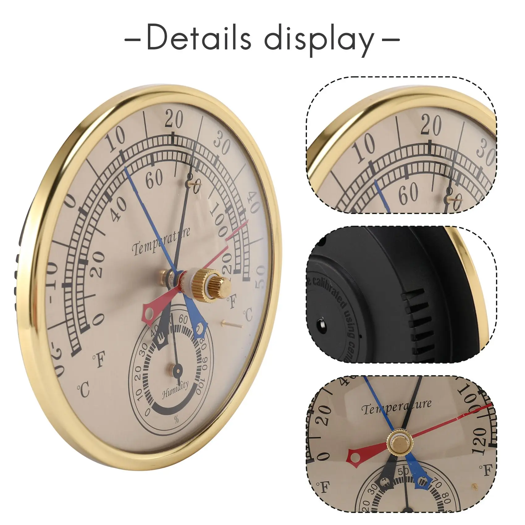 

5inch Min Max Thermometer Hygrometer Wall Mount Wall Hang Analog Indoor Outdoor Anti Rain Temperature Humidity Meter CX