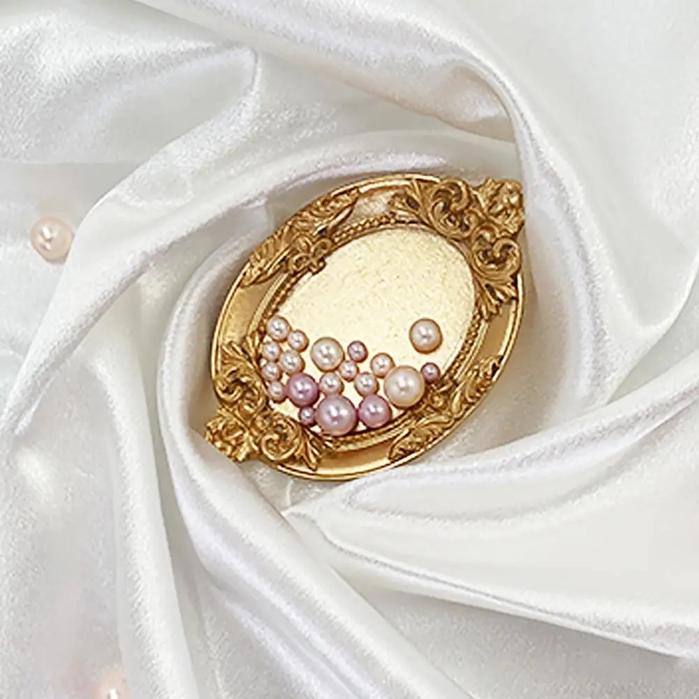 Jewelry Storage Box Decorative Jewelry Container Resin Jewelry Tray with Vintage European Embossed Pattern Golden Gloss Desktop