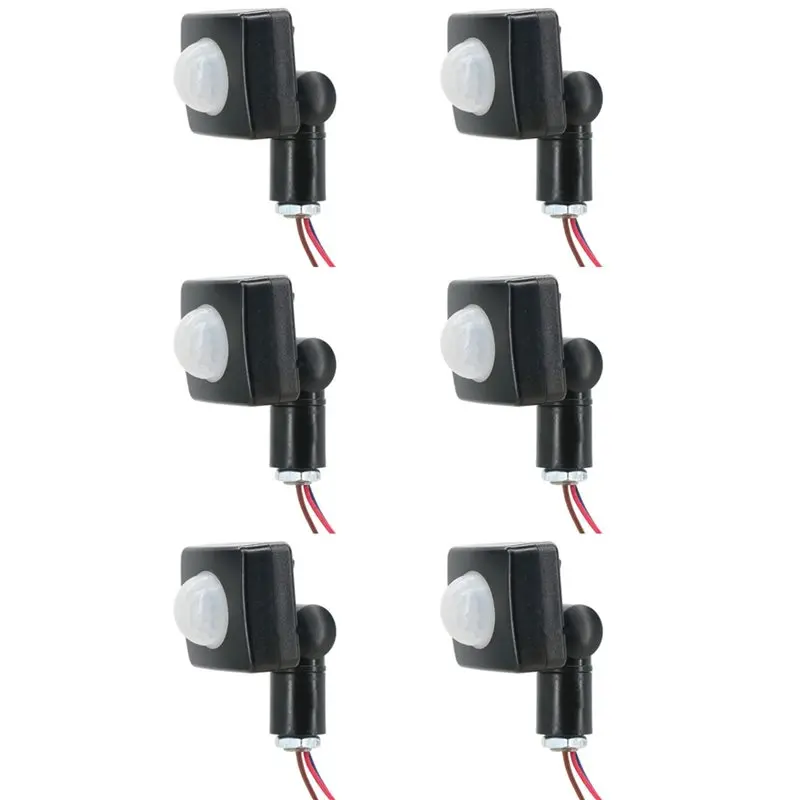 

【NEWLY】6X 220V Mini Human Body Infrared Sensor Infrared Body Sensor Switch LED Flood Light PIR Motion Sensor Adjustable Black