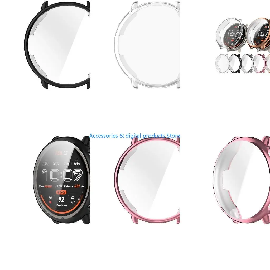 77JD TPU Protective Case for Active 2 A2437 Smartwatch Screen Bezel Protections Cover Scratch Resistant Easy Installation