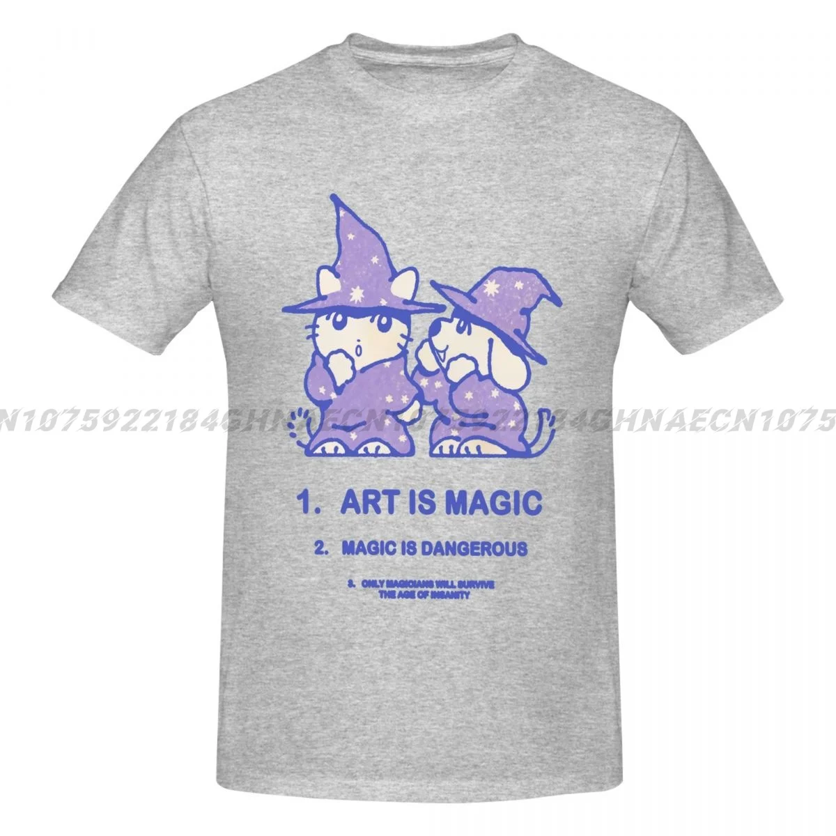 

Art Is Magic 2024 Summer New Men's T-shirt Print Short Sleeve Loose Popular Fashion Brand Couple High Street Top
