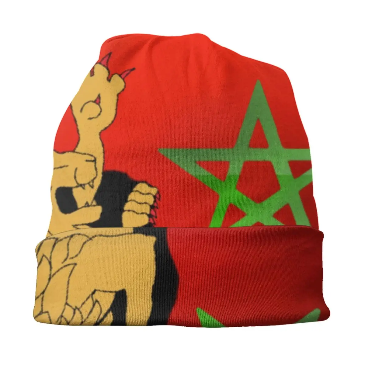 Bandiera del marocco Lion Skullies berretti berretti Unisex inverno caldo cappello lavorato a maglia uomo donna Cool adulto cappelli cofano berretto da sci all'aperto