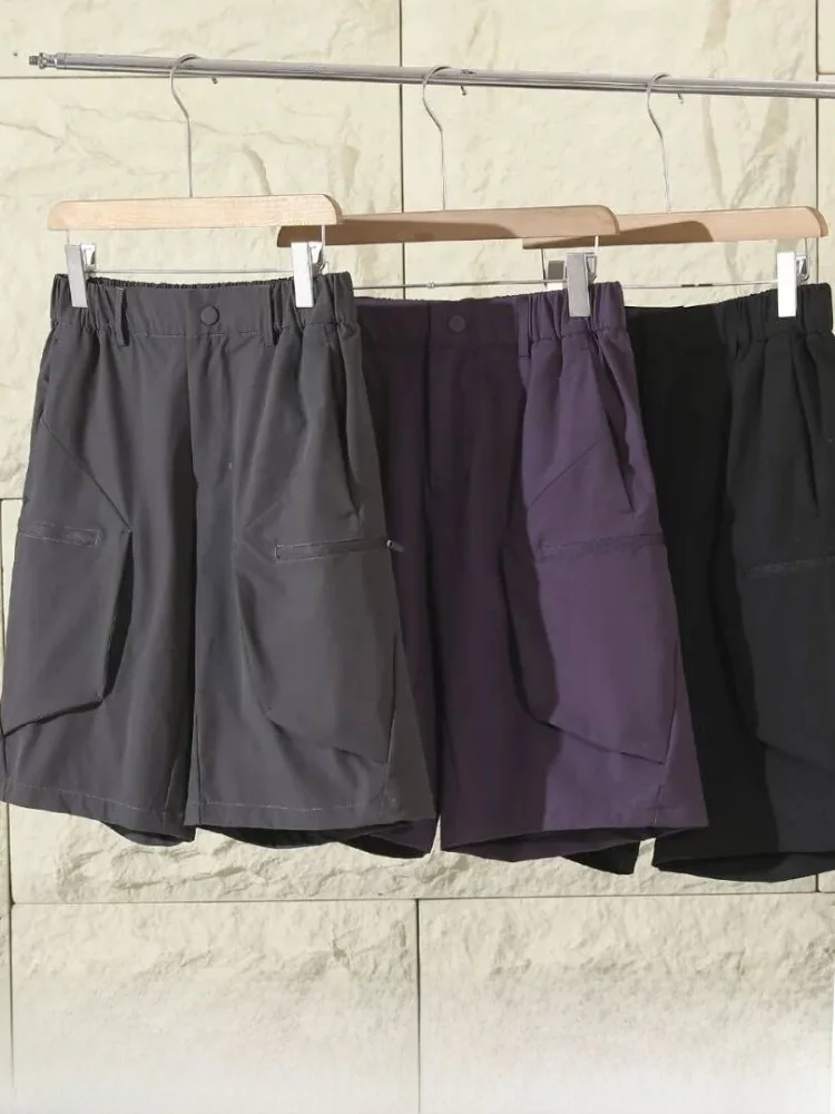 

Functional Style Outdoor Men's Shorts Quick Dry Breathable Five-Pocket Workwear Summer Shorts Casual Loose Fit Elastic Waist