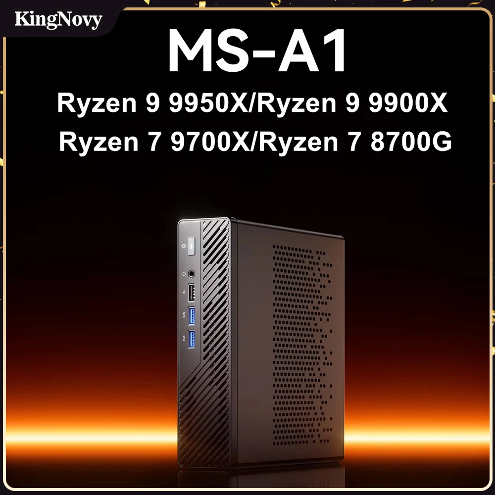 MINISFORUM MS-A1 AMD Gaming Mini PC Ryzen 9 9950X R7 9700X 4*NVMe 2*2.5G LAN 2*DDR5 Oculink Powerful Computer Workstation WiFi6