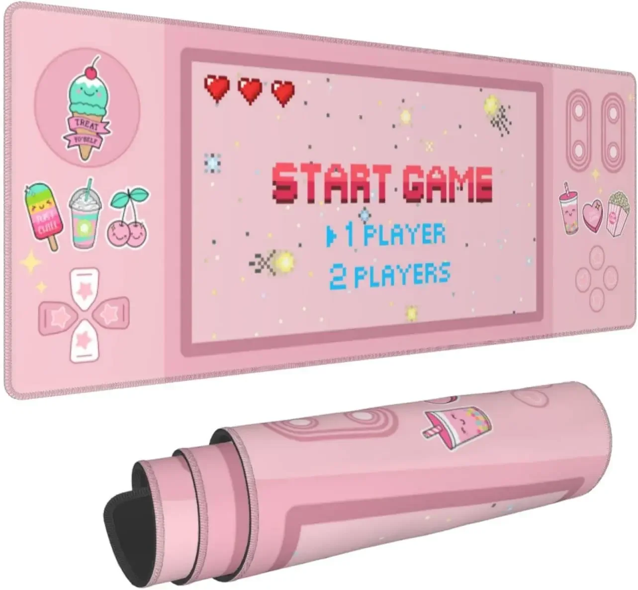 الوردي بدء لعبة ماوس الوسادة XL تمديد ماوس وسادة مكتب طويلة نونسليب المطاط الفئران الحصير مخيط حواف Playmat 31.5x11.8 بوصة