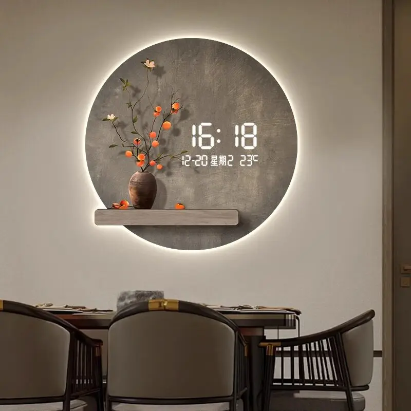 Luxury Chinese Style Clock Wall Led Aesthetic Interior Vintage Design Wall Clocks Creative Minimalist Horloge Home Decoration