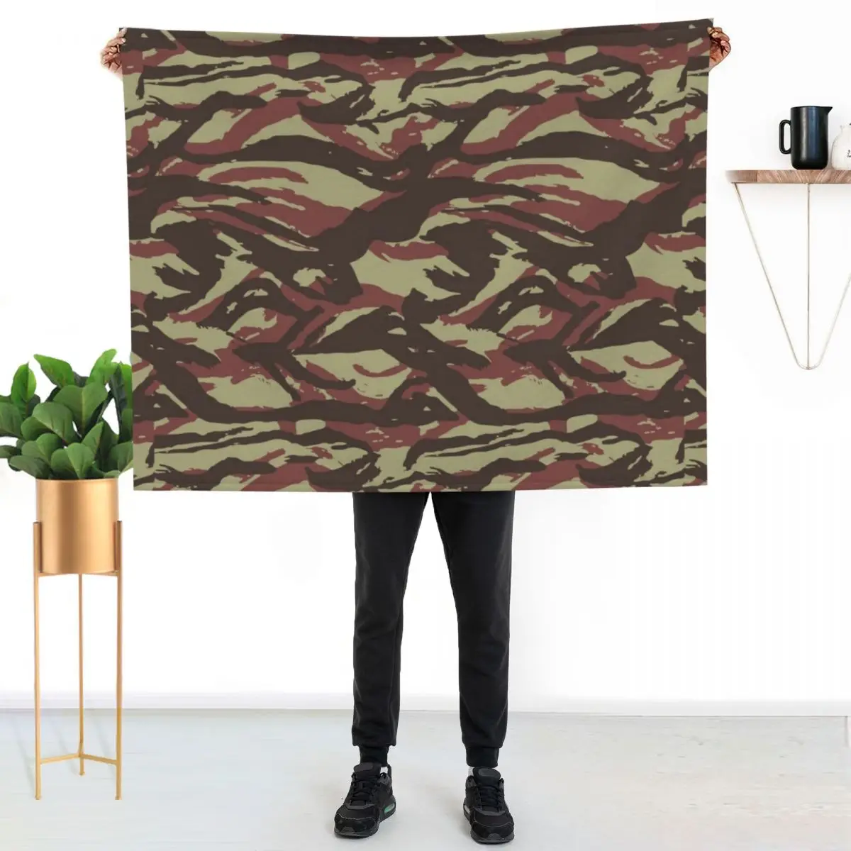 Lizard Camo Throw Blanket Soft Solid Color Blanket for Couch Bed