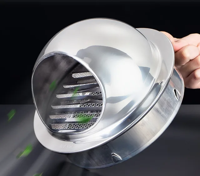 1pcsStainless Steel Wall Ceiling Air Vent Ducting Ventilation Exhaust Grille Cover Outlet Heating Cooling & Vents Cap Waterproof 2