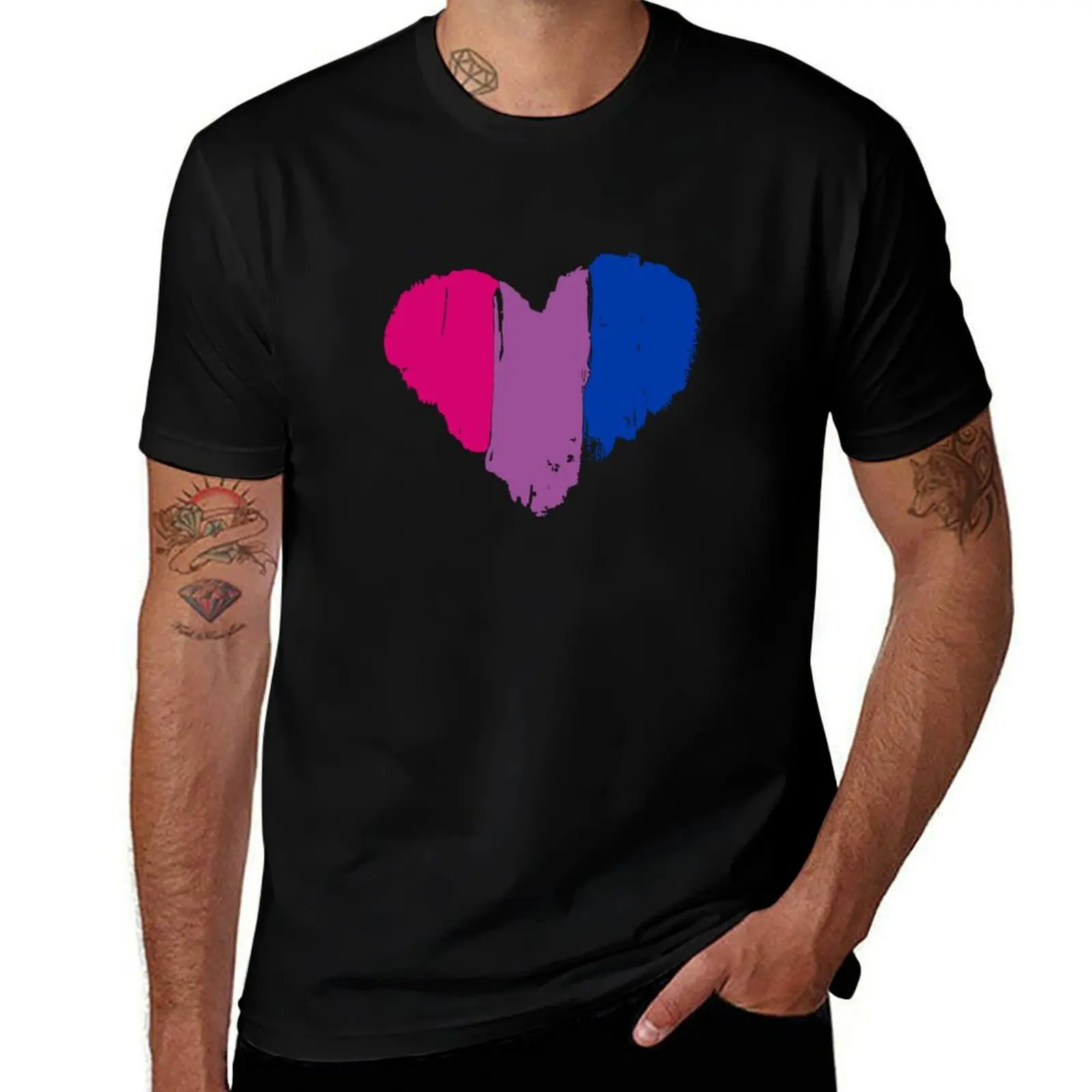 

Bisexual Pride Heart T-Shirt t shirt for man man t shirt summer man t shirts graphic T-Shirt