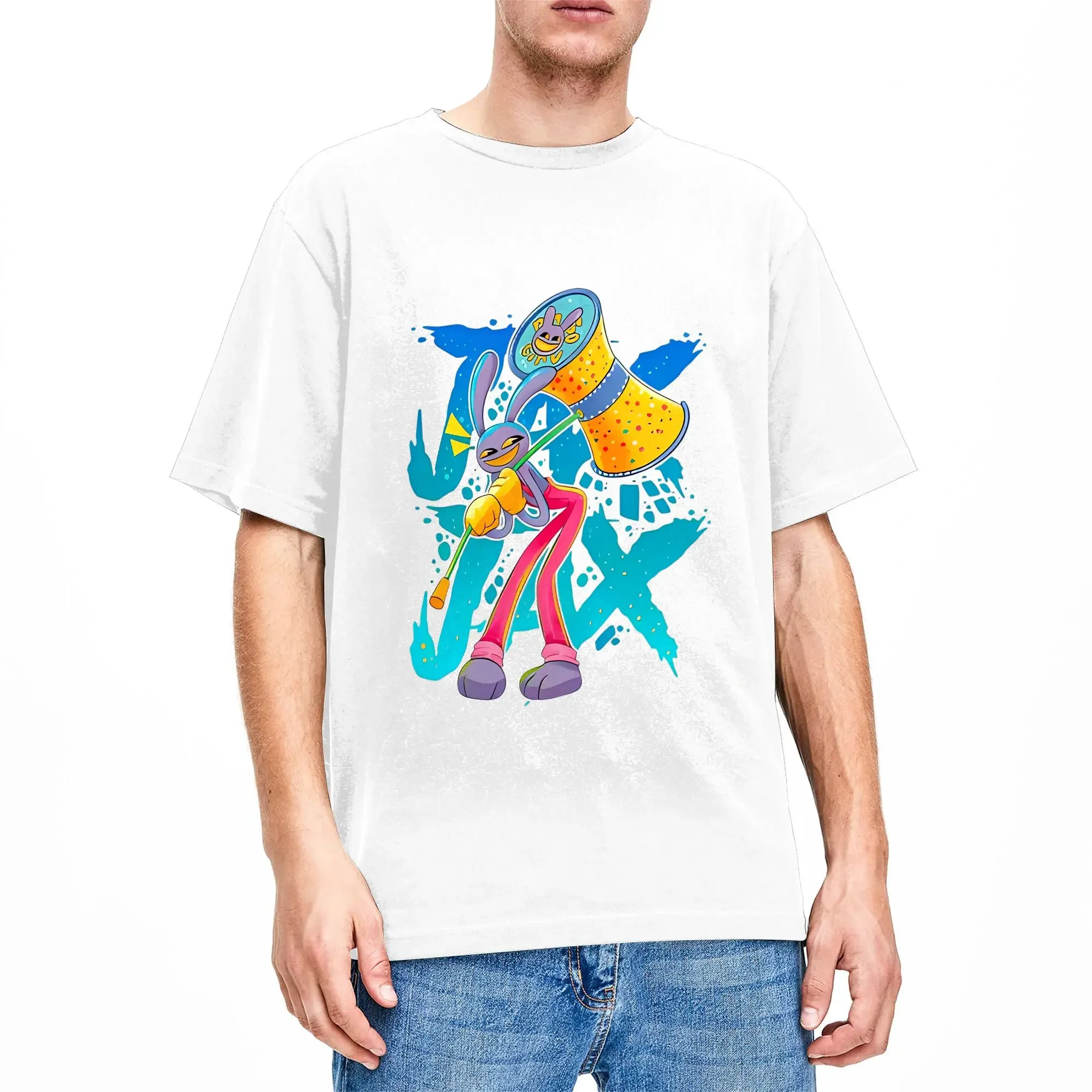 Amazing Circus RabbitJax T-Shirt Men Kids Funny Cotton Tee Shirt Round Collar Short Sleeve T Shirts Birthday Present Clothes