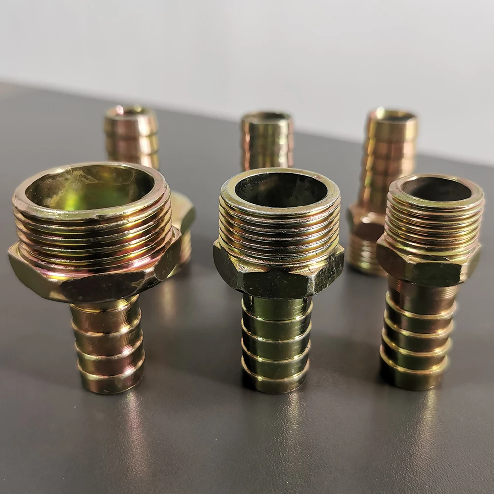 RV Hydraulic hose air pipe joint G1'' 3/4'' 1/2 ''external thread Iron plated with colored zinc Kitchen gas pipeline accessories