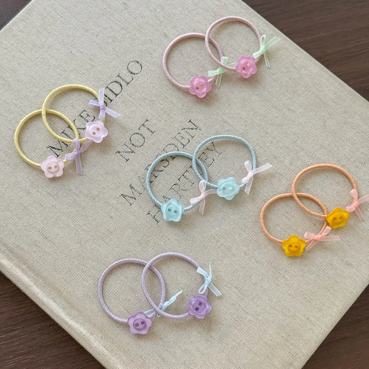 Baby Girls Mini Hair Rope Tie Children's Small Elastic Hair Band Flower Bow Ponytail Holder Rubber Band Kids Hair Accessories