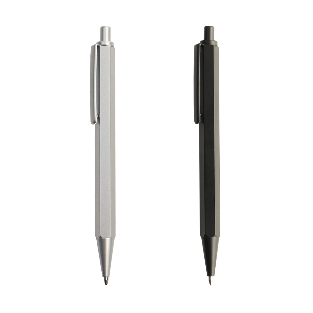 1 Stück Metall-Kugelschreiber, automatische Kugelschreiber-Mine, schwarz-blaue Tinte für Schule, Büro, Schreibwaren, Schreiben, 0,7 mm