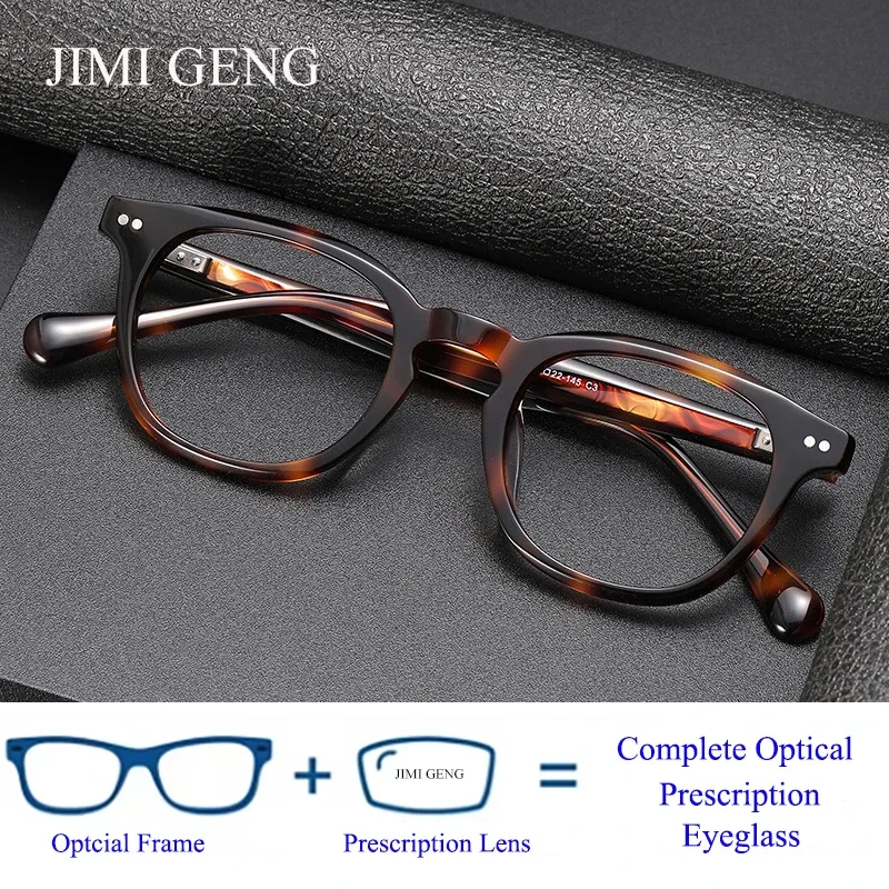 

Vintage Acetate Optical Eyeglasses Frame Unisex Clear Lens Myopia Presbyopia Progressive Computer Spectacle Frames for Men Women