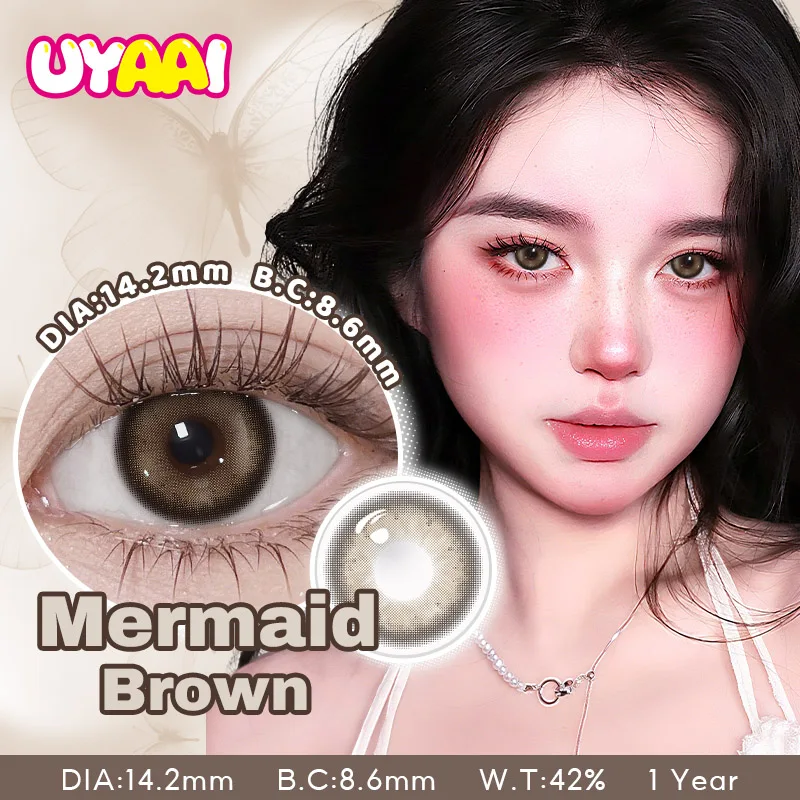 UYAAI Farbe Kontakt Braun Augenfarbe Linsen Make-up Farbige Schüler Frau Make-up Grüne Linse Schwarze Linse Natürlicher Look Frau Zubehör – Detail 8