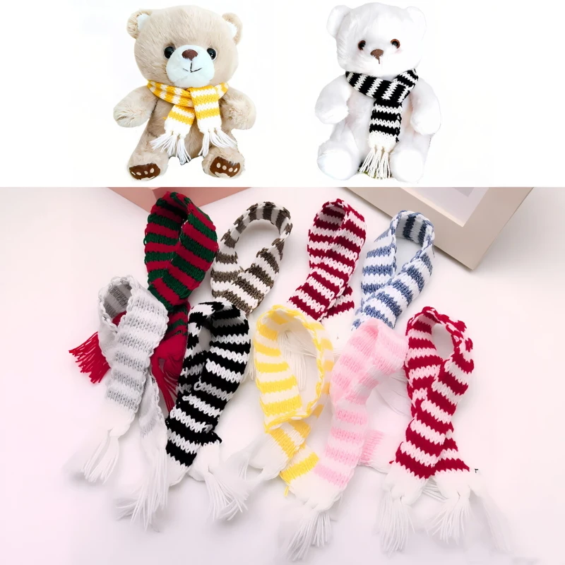 

Mini Doll Striped Scarf Doll Clothing Accessories Doll Costume Ornaments Toy Scarf