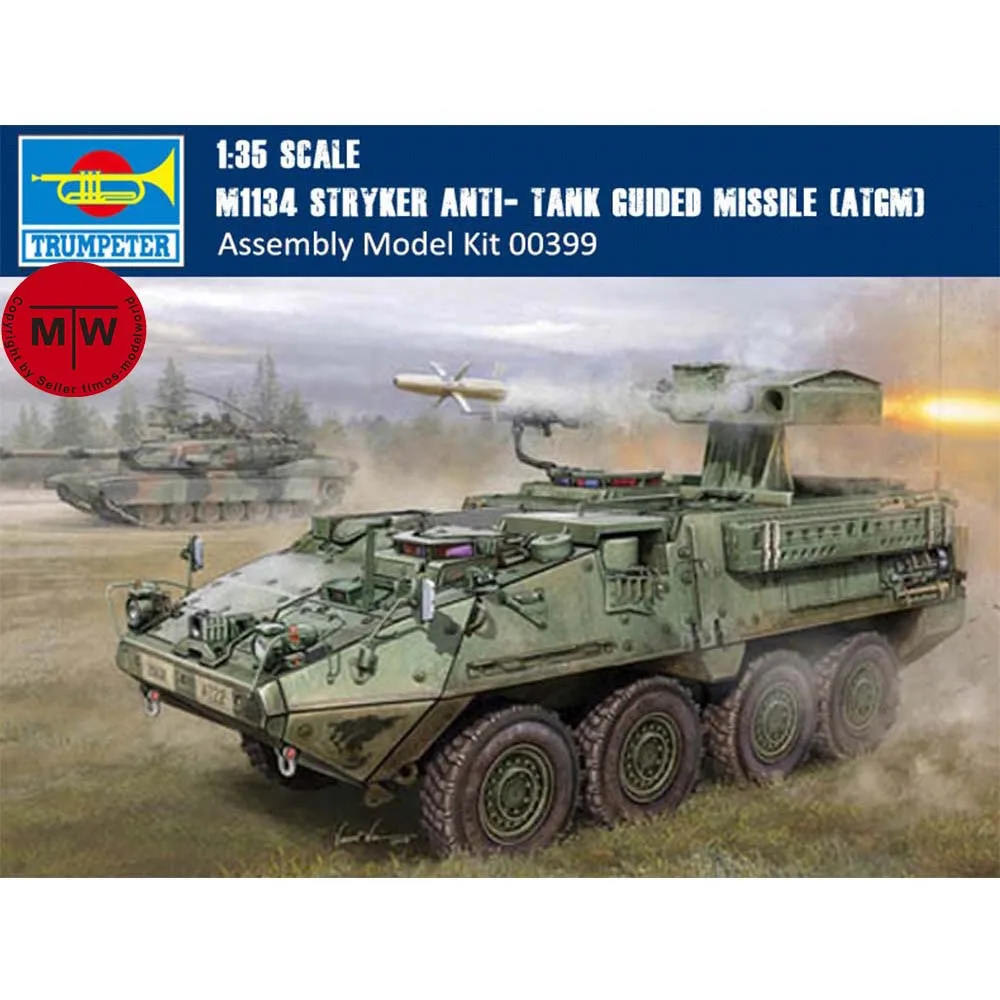 Trumpeter 00399 1/35 Scale US M1134 Stryker Anti- Tank Guided Missile (ATGM) Military Plastic Assembly Model Kits