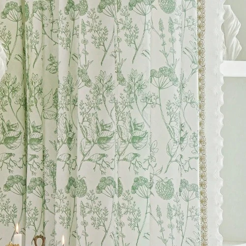 French Countryside Style Screens Retro Romantic Rococo Prints Curtains for Living Dining Room Bedroom Custom Size Decor Window