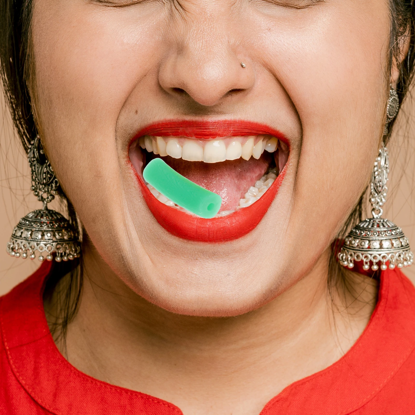 

10 шт., силиконовый тренажер для челюстей, жевательные принадлежности для выравнивания, легкий инструмент для ухода за рта, брекеты, невидимый гель для укуса, аромат