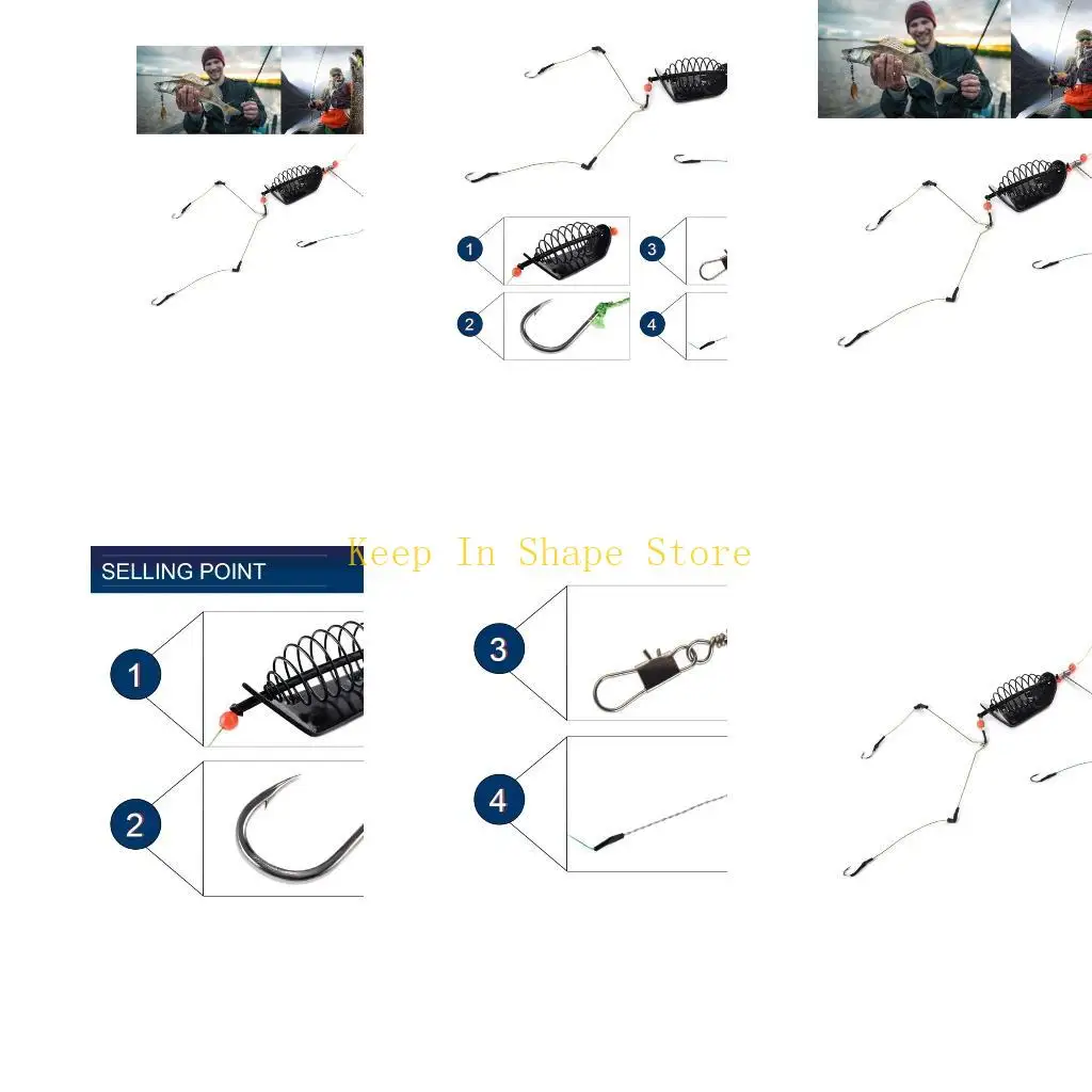 

U1JC Baits Cage Spring Fishing Feeder with Holder Baits Cage Carp Fishing Accessories