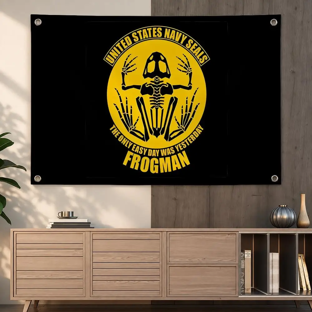 Elite Military Special Operations Unit U.S. Navy SEALs Flags Indoor Outdoor Wall Hanging Flag Decor Banner Wall Decor