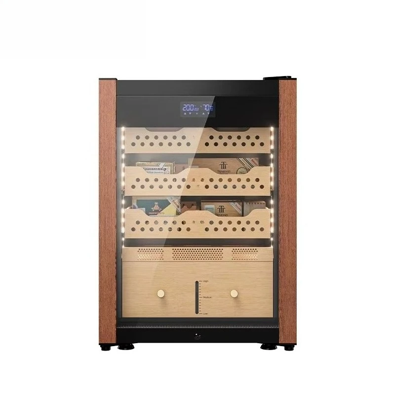 Luxury Wooden Refrigerated Cigar Cooler Humidor 137L Hold1000 5.0-22.0℃ Thermoelectric Luxury Cedar Wood Cigar Cabinet